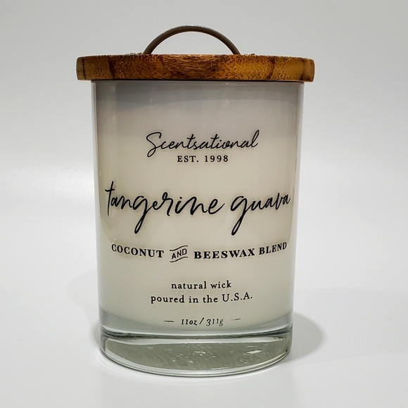 Scentsational Other - Tangerine Guava Natural Wick, Coconut & Beeswax Blend, Wooden Lid, 11oz